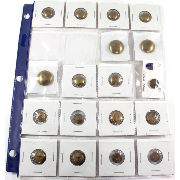 Binder of Various Military Buttons