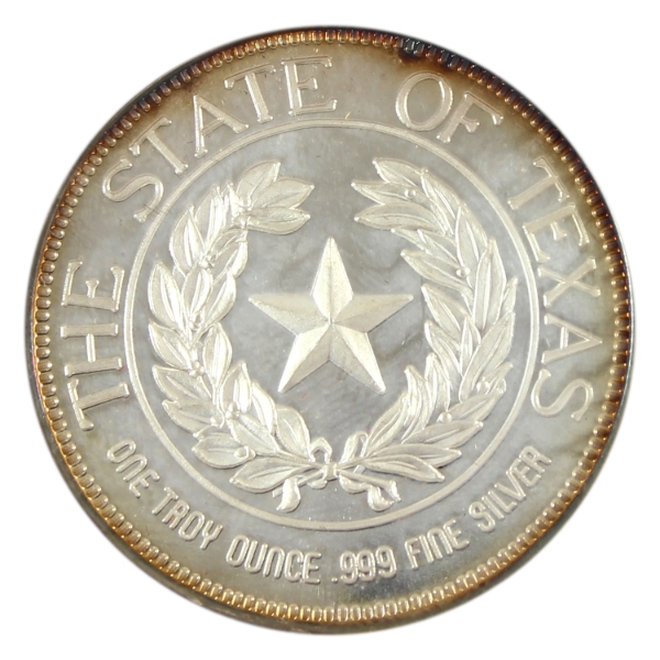 1oz Texas Silver 1986 The State of Texas .999 Fine Silver Round (Tax Exempt)