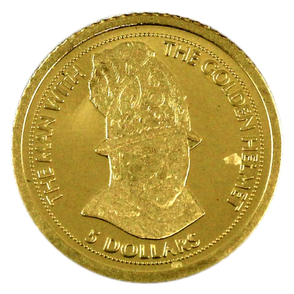 0.5g Cook Islands 2009 $5 The Man with the Golden Helmet .999 Gold Coin (Tax Exempt)