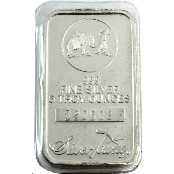 5oz SilverTowne Prospector .999 Fine Silver Bar (Tax Exempt) 