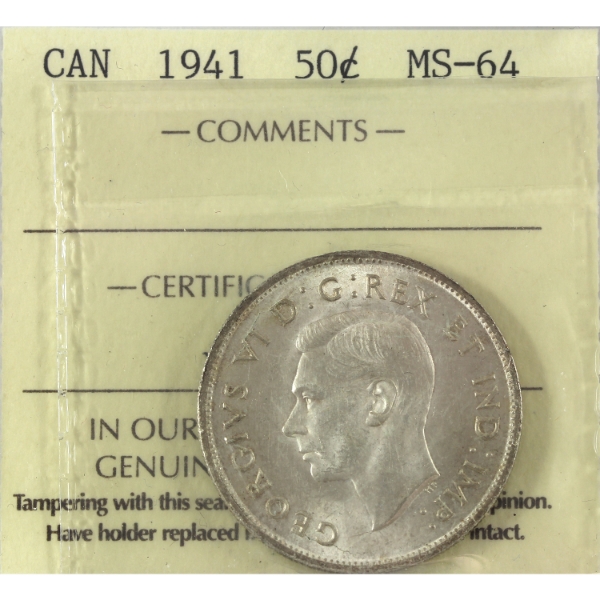50-cent 1941 ICCS MS64