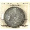 Image 1 : USA 1891O Morgan Dollar ICCS EF40