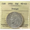 Image 1 : 50-cent 1950 Design ICCS MS63