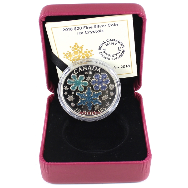 2018 $20 Ice Crystals Fine Silver Coin (Tax Exempt)