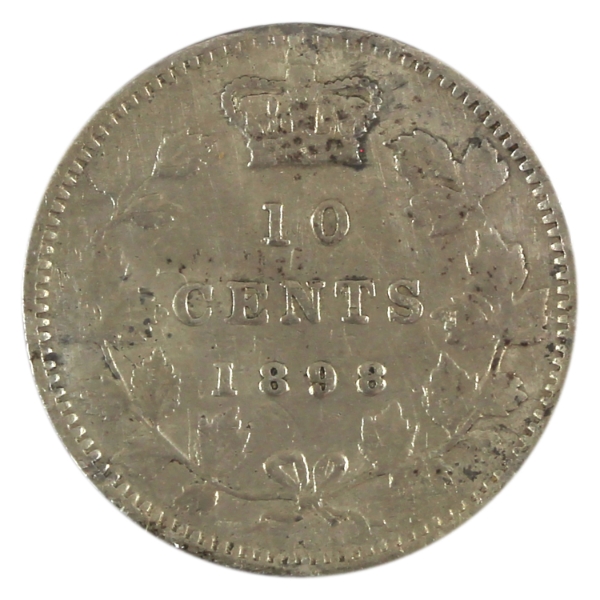 10-cent 1898 Obverse 6 VF (Cleaned)