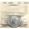 Image 1 : 25-cent 1888 ICCS EF45. Strong lustre!