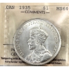 Image 1 : Silver $1 1935 Dbl XXV ICCS MS64