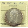 Image 1 : Silver $1 1967 ICCS MS65