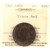 Image 1 : 1-cent 1900 ICCS MS62 Trace Red