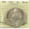 Image 1 : Silver $1 1935 ICCS MS65