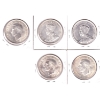 Image 2 : Silver $1 1935,1936,1937,1938 & 1939 Canadian Silver Dollar Lot. Sold as is. 5pcs