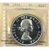 Image 1 : Silver $1 1954 ICCS PL67 Cameo