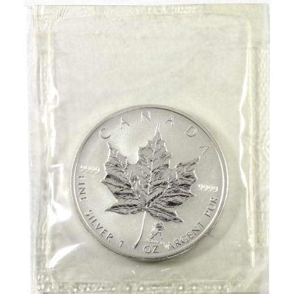 1oz 2004 $5 SML Aquarius Privy .9999 Fine Silver Coin (Tax Exempt)