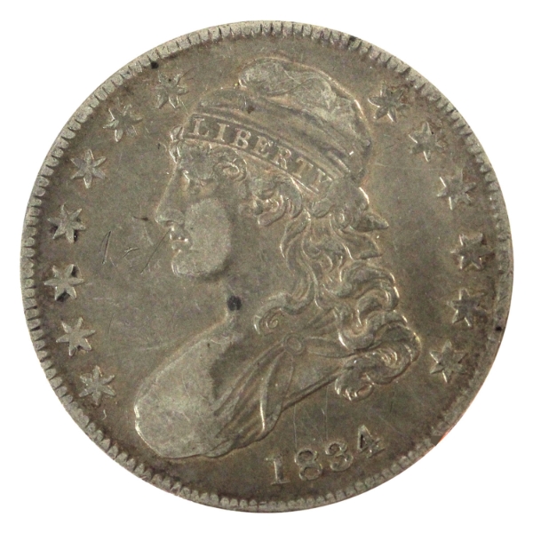 USA Silver 1834 Capped Bust Half Dollar Small Date Small Letters Extra Fine (Scratched)