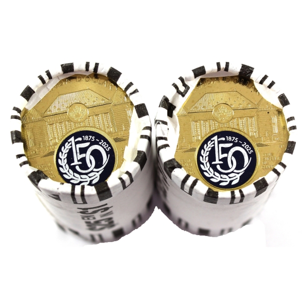 2025 Loon $1 150 Years of the Supreme Court of Canada Mixed Roll of 25pcs. 2 Rolls.