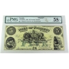 Image 1 : 715-22-02FP 1890 $5 Bank of Toronto PROOF PMG Choice AU58 EPQ Gooderham Check Letter C