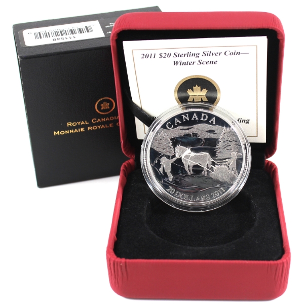 2011 $20 Winter Scene Sterling Silver Coin