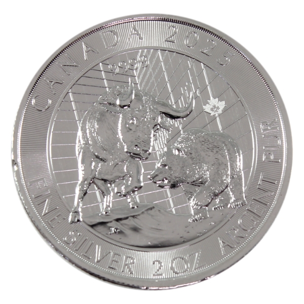 2oz 2025 $10 The Bull & The Bear .9999 Fine Silver Round (Tax Exempt)