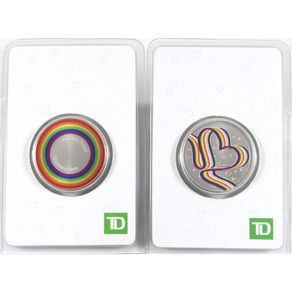 2x 1/2oz TD Pride .999 Fine Silver Rounds in Cards. 2pcs (Tax Exempt)