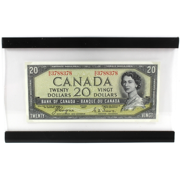 BC-33a 1954 $20 Devil's Face CUNC Coyne-Towers SN: B/E3788378 w/ Historical Information Board *RARE*