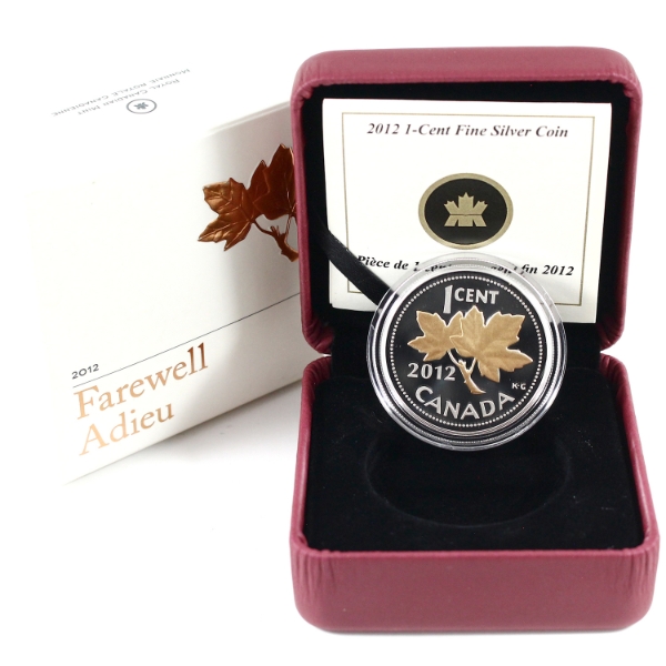 2012 1-cent Farewell to the Penny 1/2oz Fine Silver Coin w/ Selective Pink Gold Plating (Tax Exempt)