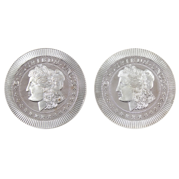 2x 1oz SilverTowne Morgan Dollar .999 Fine Silver Stackers. 2pcs (Tax Exempt)