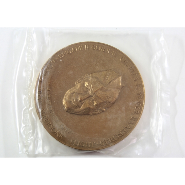USA 1947 Brigadier General Charles Yeager World's First Super Sonic Flight Bronze Medal