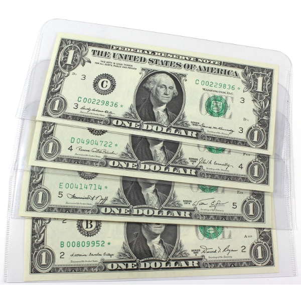 USA 1969-1981 $1 Star Notes CUNC. 4pcs