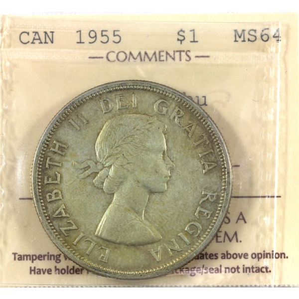 Silver $1 1955 Fu Manchu ICCS MS64