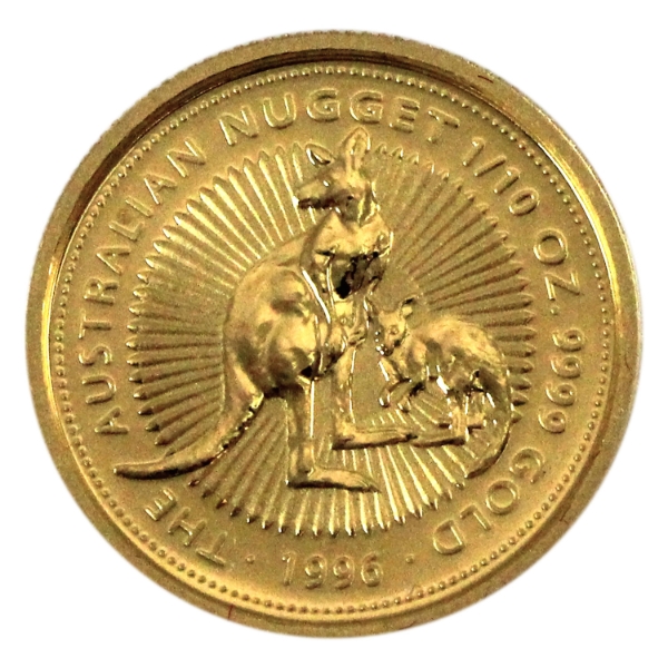 1/10oz Australia 1996 $15 Kangaroo .9999 Fine Gold Coin (Tax Exempt)