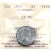 5-cent 1953 SF FL Mule ICCS VF30