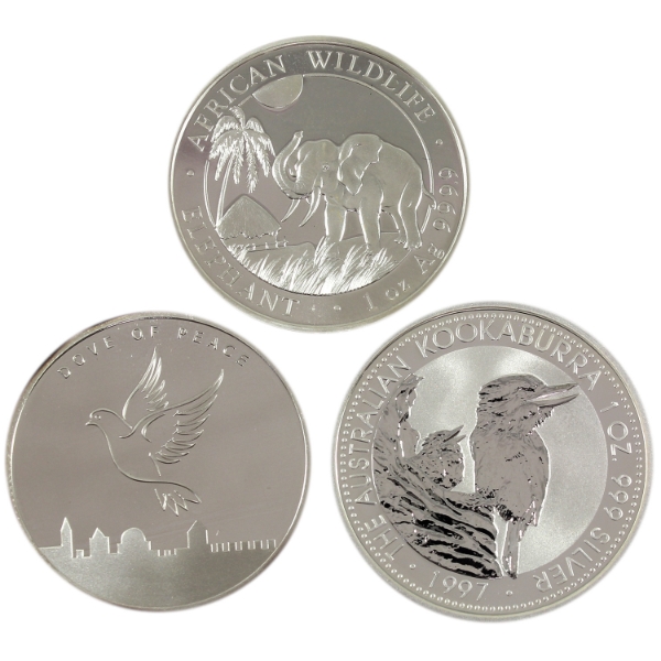 3x 1oz World .999 Fine Silver Rounds. 3pcs. (Tax Exempt)