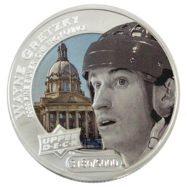 1oz Cook Islands 2017 $5 Upper Deck Grandeur- Wayne Gretzky .9999 Silver Coin (Tax Exempt)