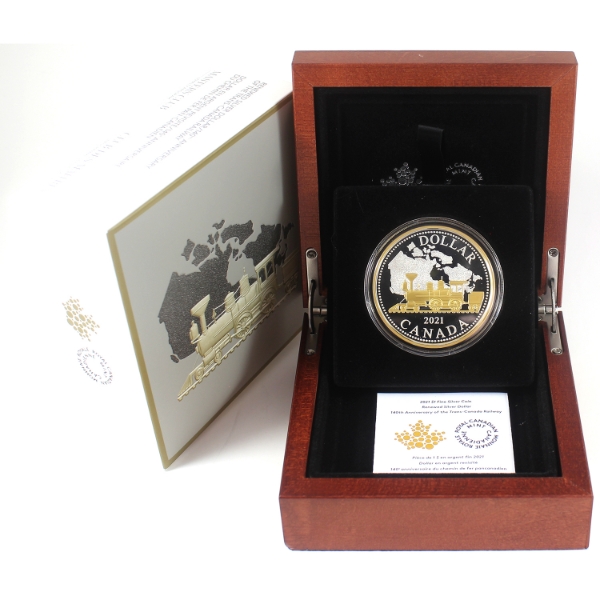 2021 $1 Renewed Silver Dollar: 140th Ann. of the Trans-Caanda Railway 2oz .9999 Fine Silver Coin