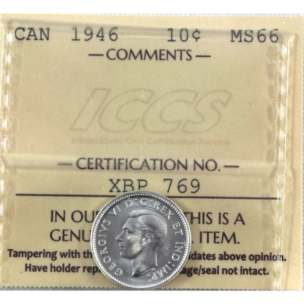 10-cent 1946 ICCS MS66