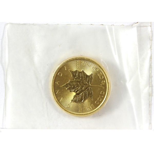 1/2oz 2017 $20 Gold Maple Leaf .9999 Fine Gold Coin (Tax Exempt)