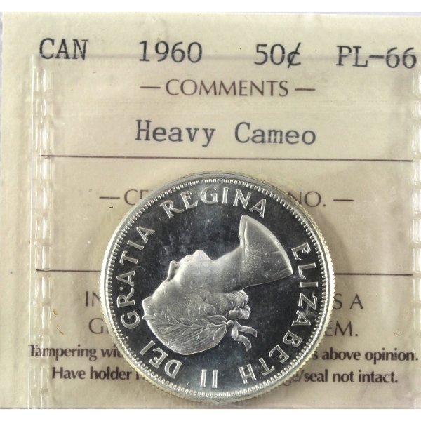 50-cent 1960 ICCS PL66 Heavy Cameo