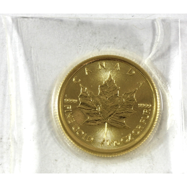 1/10oz 2025 $5 Gold Maple Leaf .9999 Fine Gold Coin (Tax Exempt)