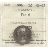 Image 1 : 5-cent 1996 Far 6 ICCS MS65