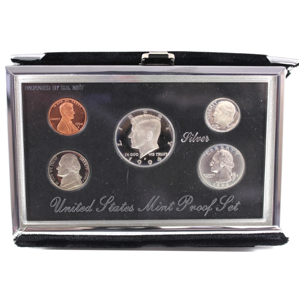USA 1994 United States Mint Premier Silver Proof 5-Coin Set