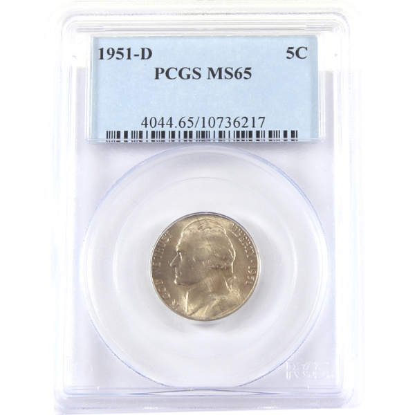 USA 1951D Jefferson Nickel PCGS MS65