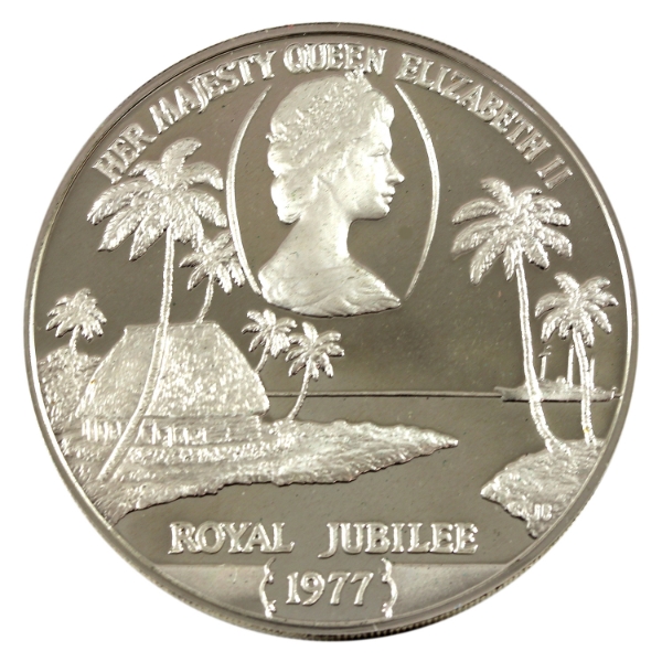 Samoa Silver 1977 1 Tala Silver Jubilee Commemorative Sterling Silver Coin 