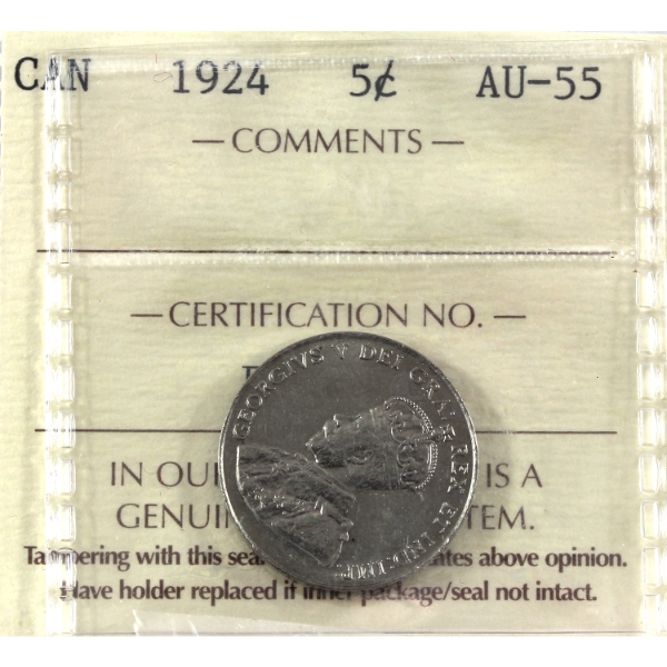 5-cent 1924 ICCS AU55