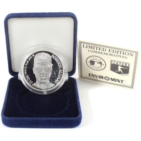 1oz Enviromint 1992 Toronto Blue Jays - Roberto Alomar No. 12 .999 Fine Silver Round