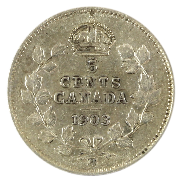 5-cent 1903H Large H EF-AU (Impaired)