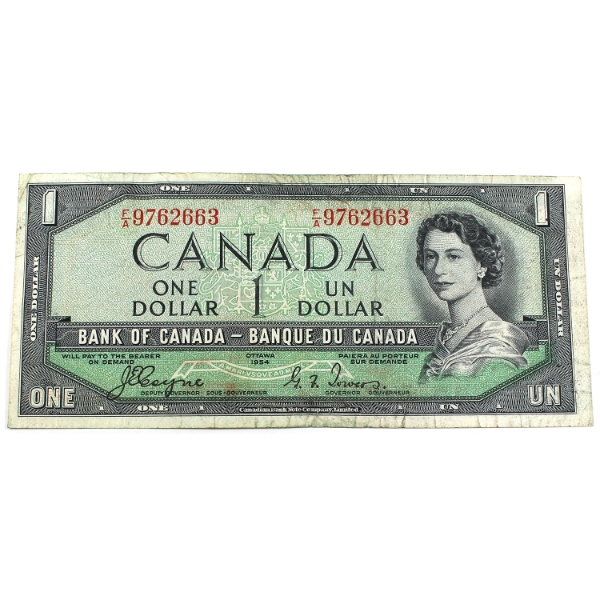 BC-29a 1954 $1 VF-EF Coyne-Towers SN: F/A9762663