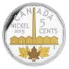 Image 7 : 2015 5-cent Legacy of the Canadian Nickel 6-Piece Set w/ Selective Gold Plating (Tax Exempt)