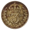 Image 8 : Great Britain Maundy Set 1899 Queen Victoria 4pc Sterling Silver in Original Case