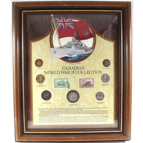 Canadian World War II Collection in Wooden Frame