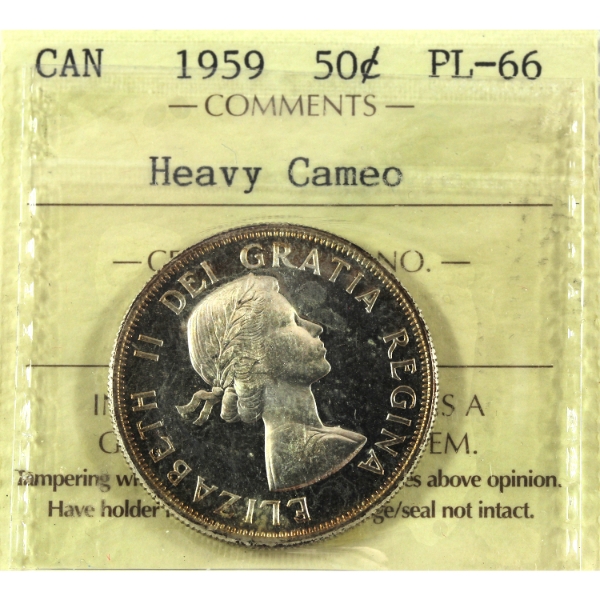 50-cent 1959 ICCS PL66 Heavy Cameo